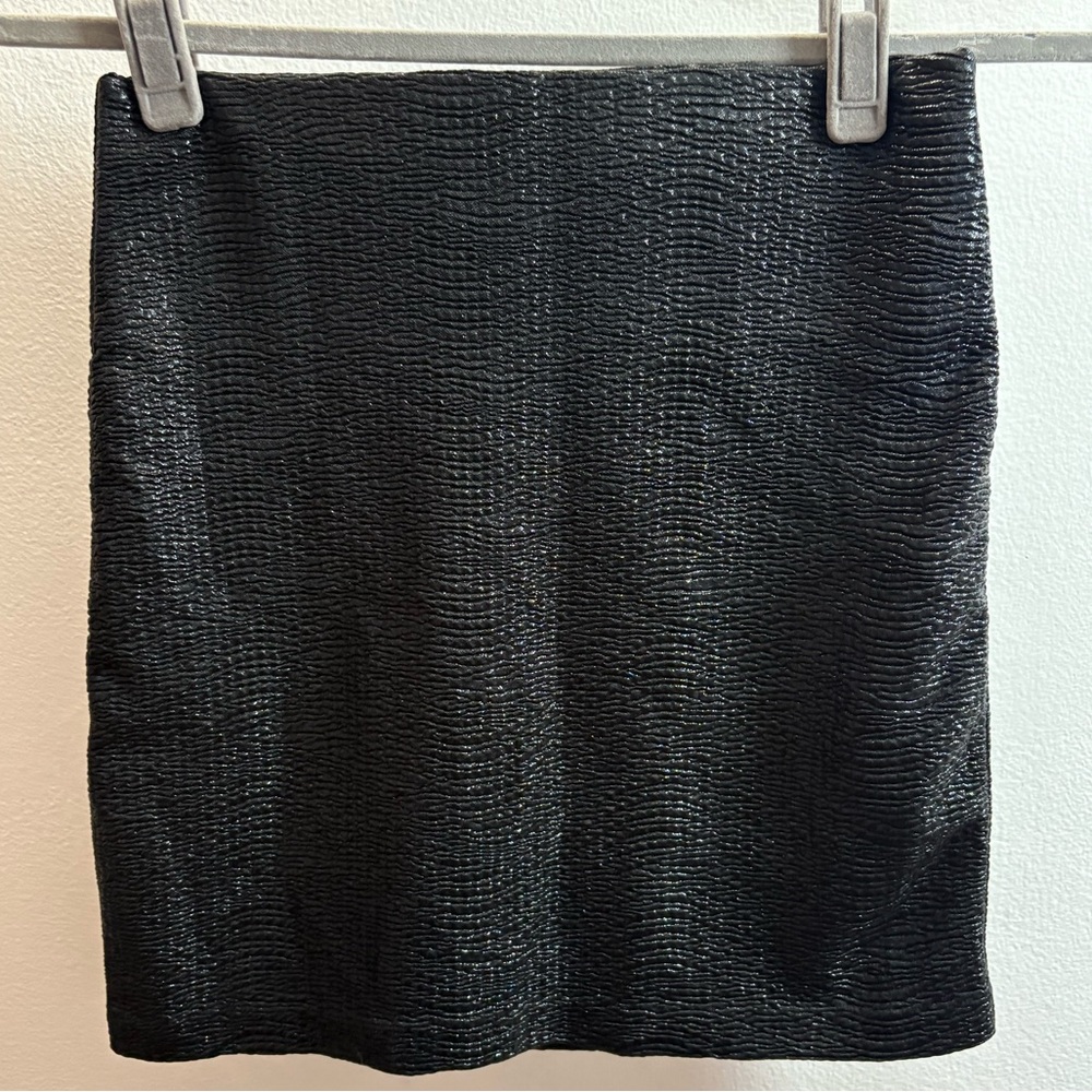 BCBGeneration Black Sparkly Stretch Mini Skirt XS